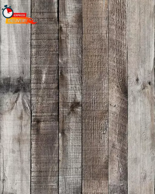 Dark Gray Wood Wallpaper Peel and Stick Wallpaper 17.7Inch X 118.1Inch Shiplap W