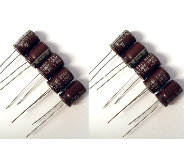 10x Condensateur 6.3 V 820 uF radial électrolytique Aluminium Capacitor 8x12mm