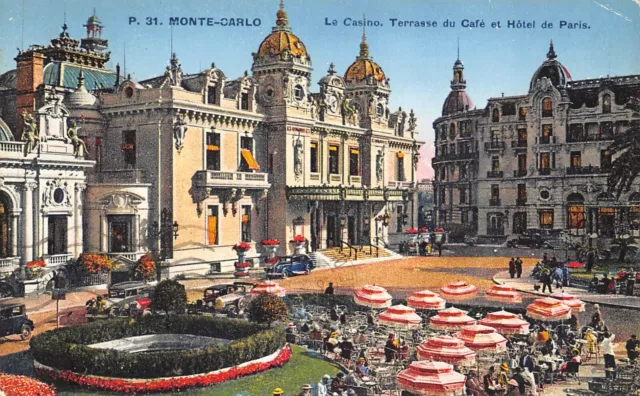 CPA - Monte-Carlo le casino terrasse du café et hôtel de Paris