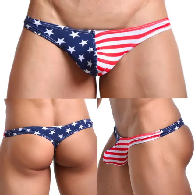 MEN'S STRIPES G-STRING Thongs USA Flag Stars T-back Bikini Underwear  Underpants $8.29 - PicClick