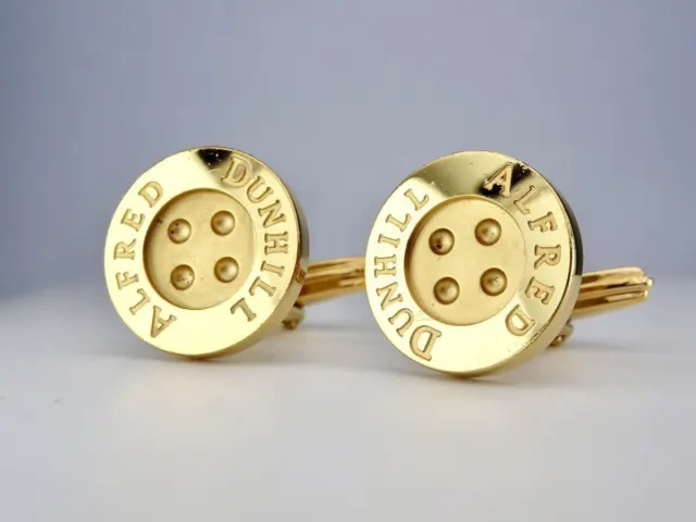 dunhill Sterling Silver Gold Plated Cufflinks #774