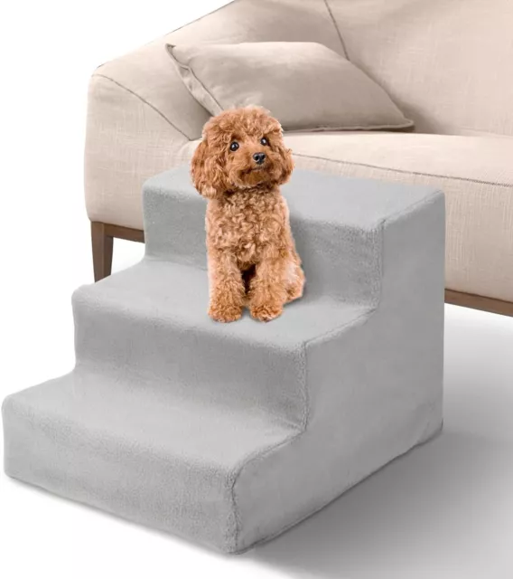 3 Steps Pet Dog Ladder Soft Stairs Puppy Washable Cover Ramp Folding Doggy 3