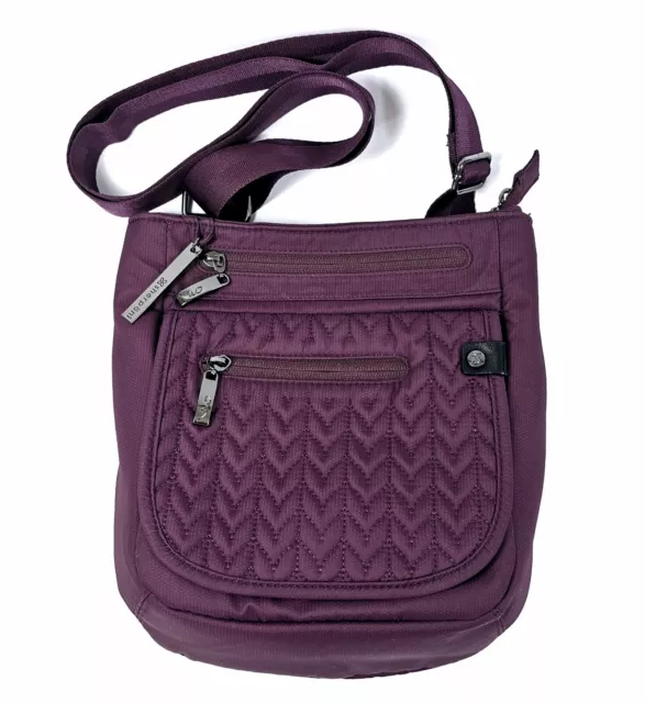 Sherpani Jag Le Womens Purple Nylon Multiple Pockets Crossbody Handbag