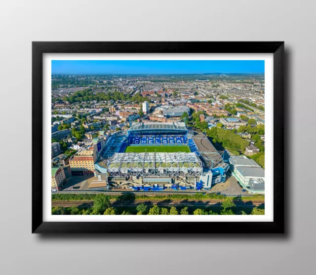 Chelsea FC Gifts, Framed Print, Stamford Bridge Stadium. Memorabilia, Gifts.