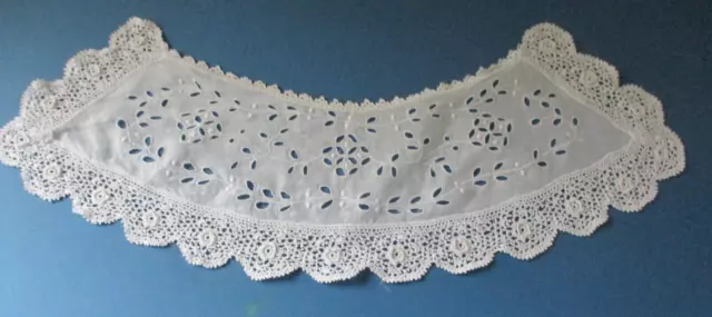 Vintage Collar Embroidered Broderie Anglaise Irish Crochet Lace