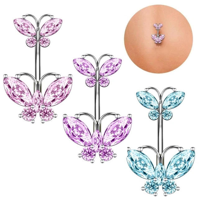 Shiny Zirconia Gem Belly Ring Navel Bar Belly Bars Body Piercing Jewellery