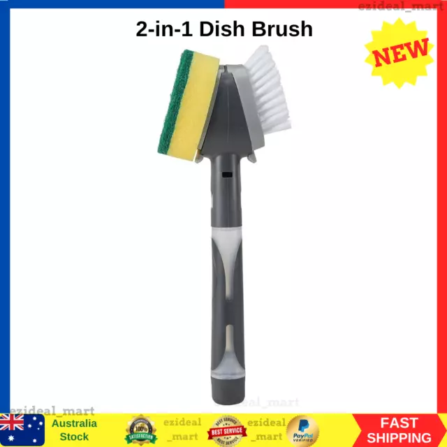 2 In 1 Dish Washing Tool Kitchen Cleaning Hand Cleaner Scrubber Brush Compact