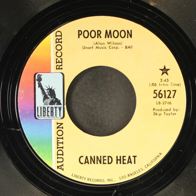 CANNED HEAT SIC 'em pigs / poor moon LIBERTY 7" Single 45 RPM 25.00