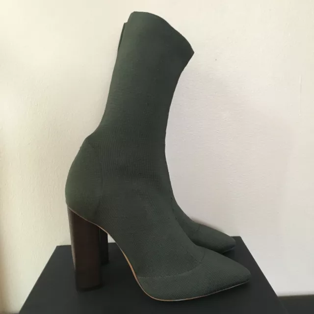 YEEZY SEASON 2 Knit Sock Ankle Military Boots Olive Green Size 38