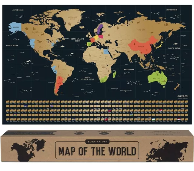 SCRATCHING WORLD MAP 68 X 43CM Scratchoff Map £25.68 PicClick UK