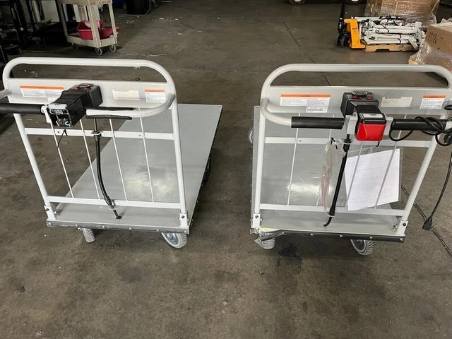 Lot  OF 2 VESTIL ELECTRIC MATERIAL HANDLING PLATFORM TRUCK