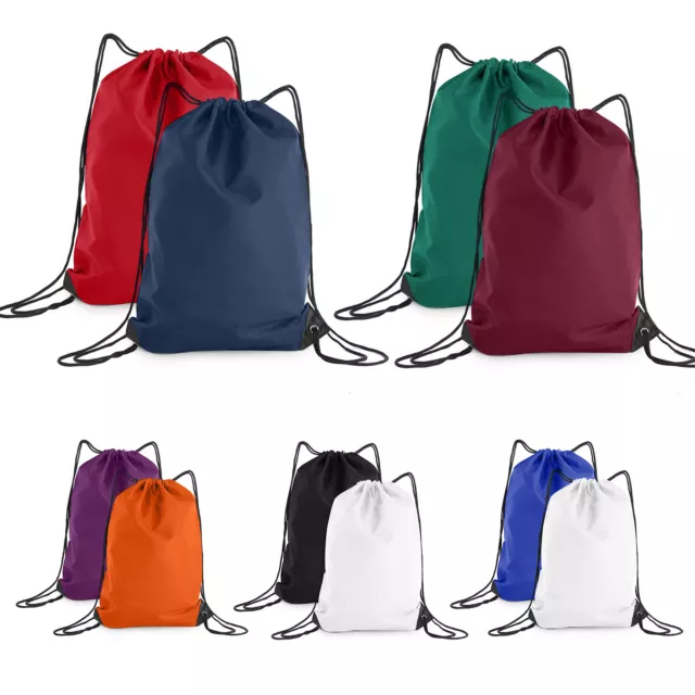 Unisex Drawstring Bags Sports PE Backpack Swimming Gym Adult Kit School Bag P2