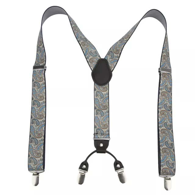 Mens Suspenders 1.4x45.3in Metal Clip Adjustable Mens Dress Suspenders Spare AU