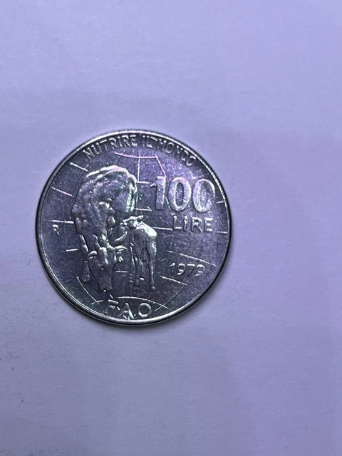 1979 Italy Italian 100 Lire Young Head Cow FAO Coin XF