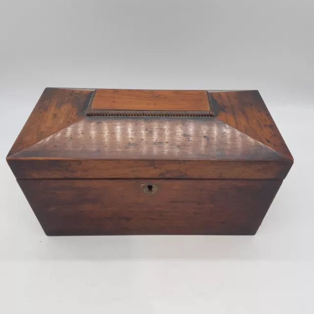 Wooden Sarcophagus Tea Caddy with 3 Compartments (#H1 22)