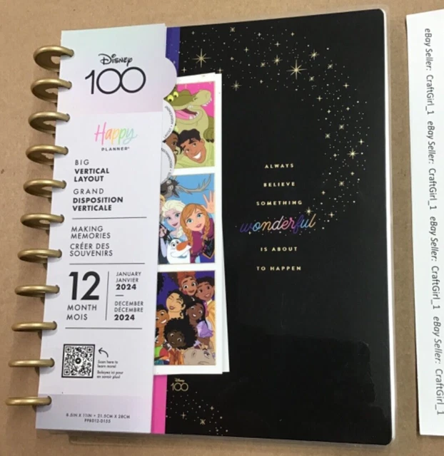 NEW! HAPPY PLANNER 2024 Disney100 MAKING MEMORIES BIG Vertical Layout