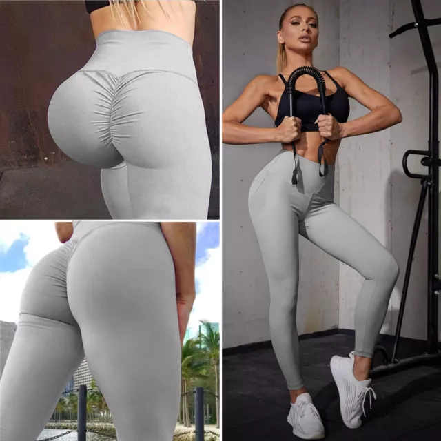 Women Push Up Leggings Yoga Pants Anti-Cellulite Sports Ruched Fitness  Booty Gym