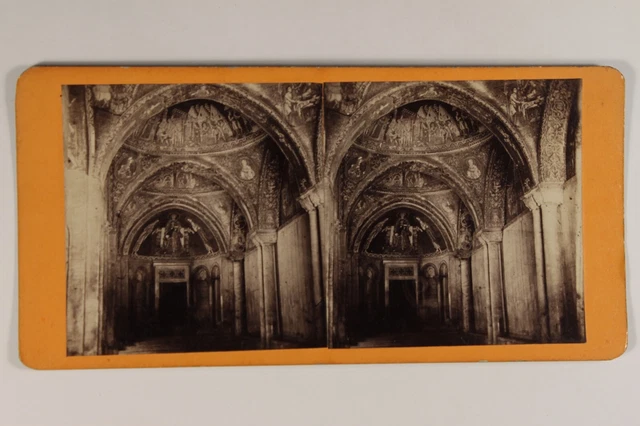 Italien Venedig Innen Wohl Markusplatz c1870 Foto Stereo Vintage Albumin