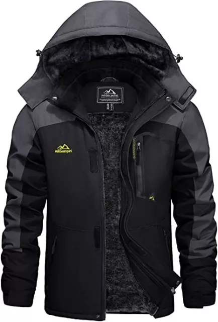 Brandneue KEFITEVD Herren-Skijacke S, gefütterte Winterjacke, abnehmbare Kapuze