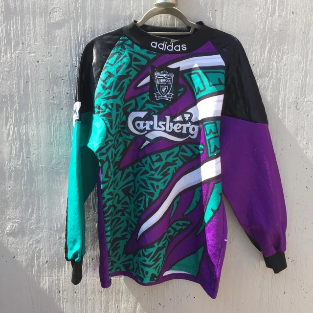 LFC LIVERPOOL RETRO 95 96 Home Goalkeeper Shirt. Adidas Ultra Rare