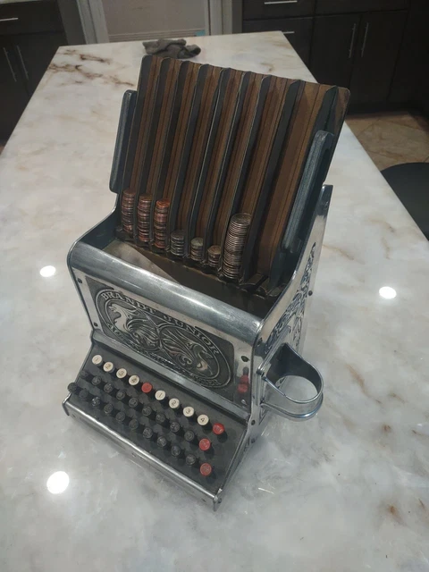 Antique Ornate 1930 ? Brandt Junior Automatic Cashier Coin Change Cash Register