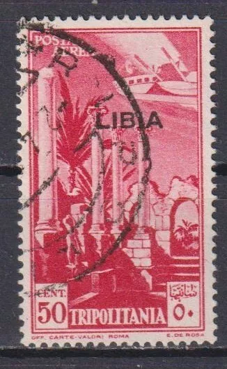 REGNO colonie 1937  TRIPOLITANIA sovrastampati LIBIA POSTA AEREA 50 Cent USATO