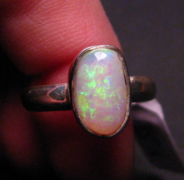 Bague Opale Coober Pedy - Taille 55, Opale D'Australie, Lithothérapie, Neuf Sans Emballage