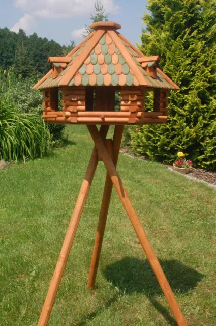 XXL Luxus Vogelhaus  mit oder ohne Ständer 70x45 cm Nr13 Dach mit Holzschindeln