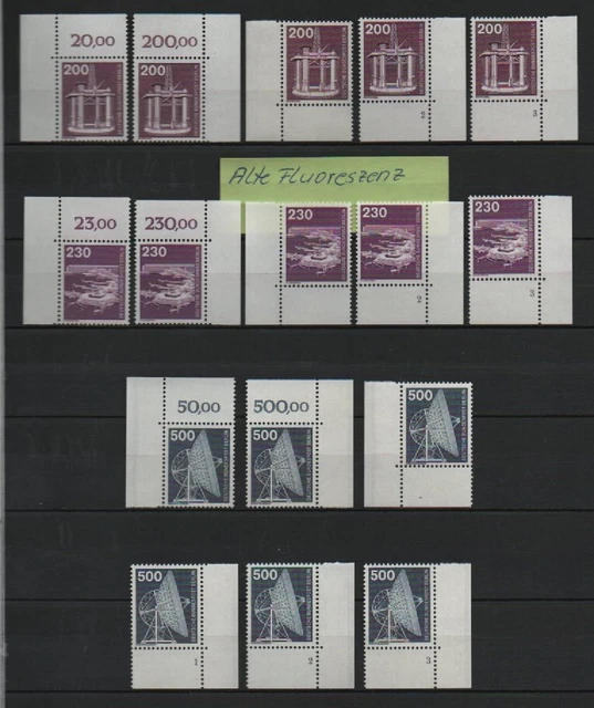 Berlin ex 494 - 586 Industrie und Technik Eckrand ** verschiedene Ecken 1 - 4 AF
