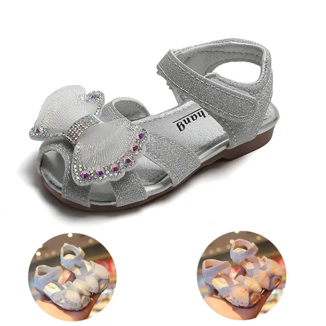 Sandali piatti principessa neonata fiocco scarpe piatte festa bambini taglia Regno Unito