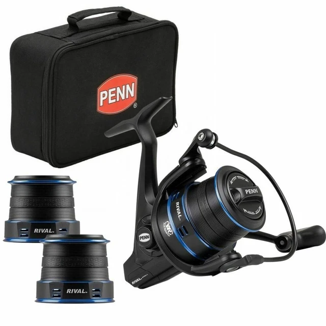 Penn Rival Longcast 7000 Surfpack feste Spule Strandrolle/2 Ersatzspulen + Etui