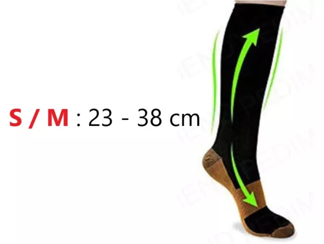 PEDIMEND Foot Leg Ache, Pain Relief &Care Copper Infused Compression Socks-1PAIR