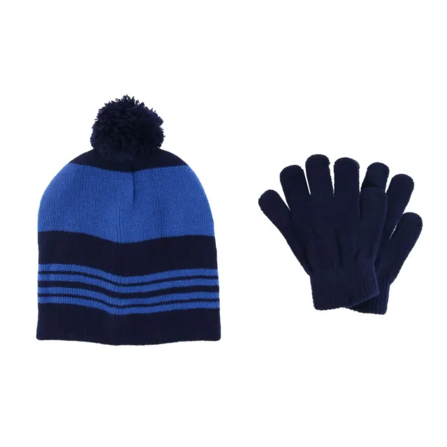 New CTM Kids' Knit Beanie Hat and Gloves Winter Set