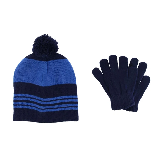 New CTM Kids' Knit Beanie Hat and Gloves Winter Set