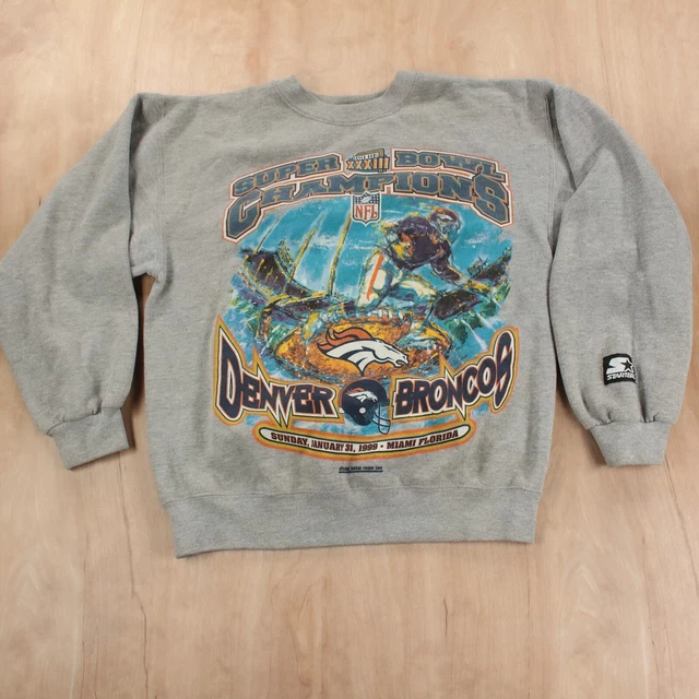 vtg 1999 usa made Starter sweatshirt LARGE 14-16 super bowl 33 xxxiii nfl 90s