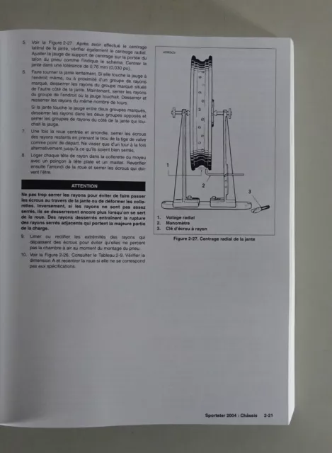 Manuel d'atelier Harley Davidson Sportster modèles 2004 Version 11/2003 3