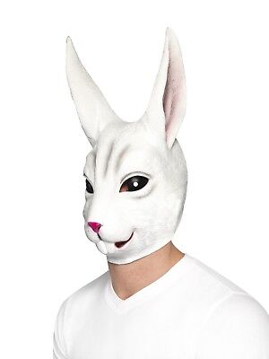 Adulti Coniglio Bianco Copricapo IN Latex Costume Easter Bunny Costume Maschera