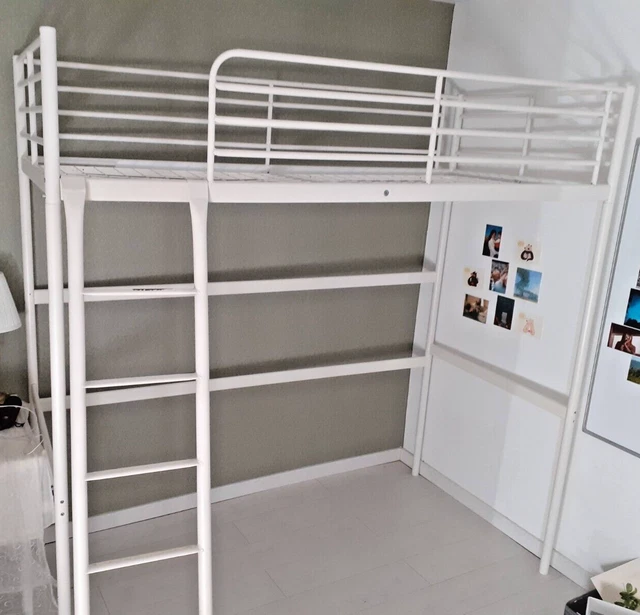 TROMSO IKEA LOFT Bed High Sleeper Bed metal Frame in white (no mattress