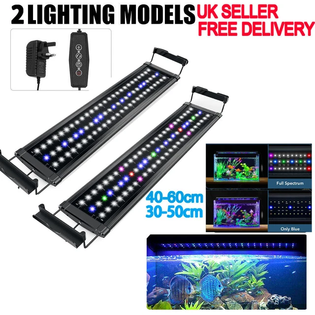 UK AQUARIUM FISH Tank LED Light Over-Head Full Spectrum Plant Lighting ...