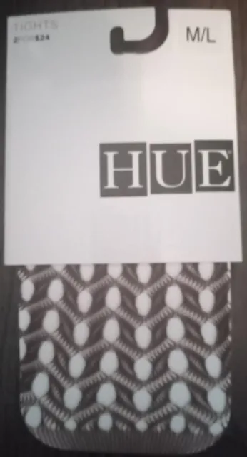 Hue Tights Mud Brown Open Knit Weave Modern Fish Net!  M/L