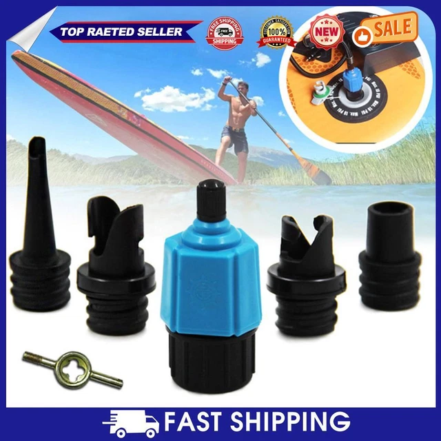 HOT Air Pump Converter 4 Standard Nozzles for Stand Up Paddle Board (Blue)