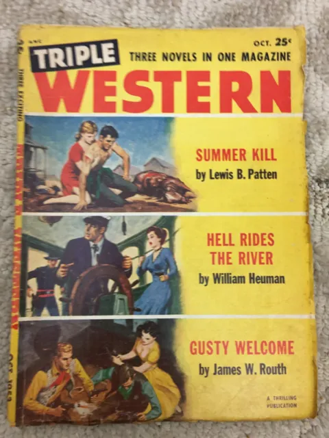 Vintage Triple Western Magazine Three Novels in One Magazine October 1953