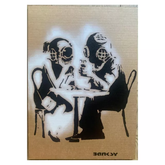 Banksy Signée Et Tampon - Dismaland- Big Format - Pochoir Sur Carton