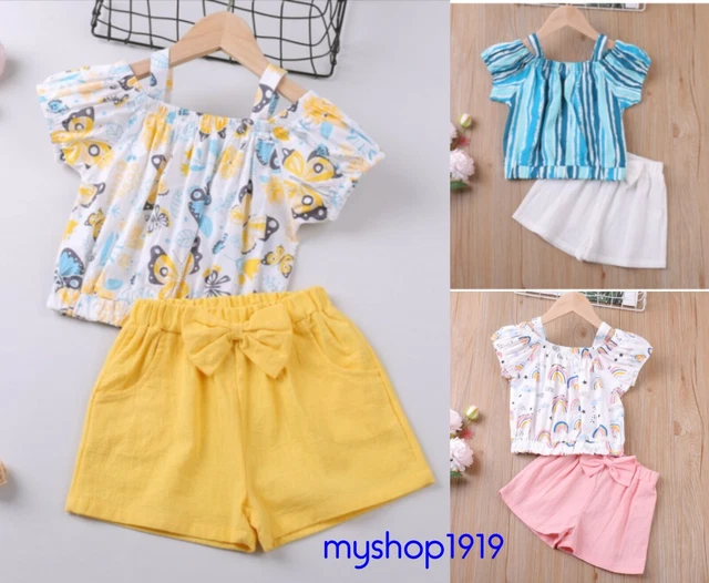 Girls set 2 pcs Top Pants sets Outfit Kids Summer Set Age 1 2 3 4 5 6 7 years