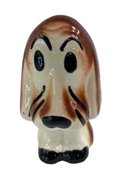 Vintage Ceramic Dog Puppy Figurine Sad Eyed Bassett Hound 5 Inches