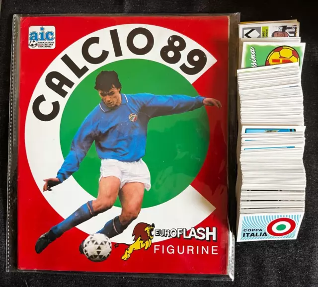 Complete Set Stickers + Album Euroflash Figurine Calcio 89 Collector No Panini