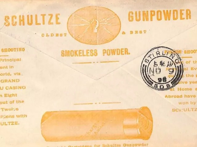 GB ADVERTISING *Schultze Gunpowder* Cover SHOTGUN CARTRIDGE SHOOTING 1898 BA77