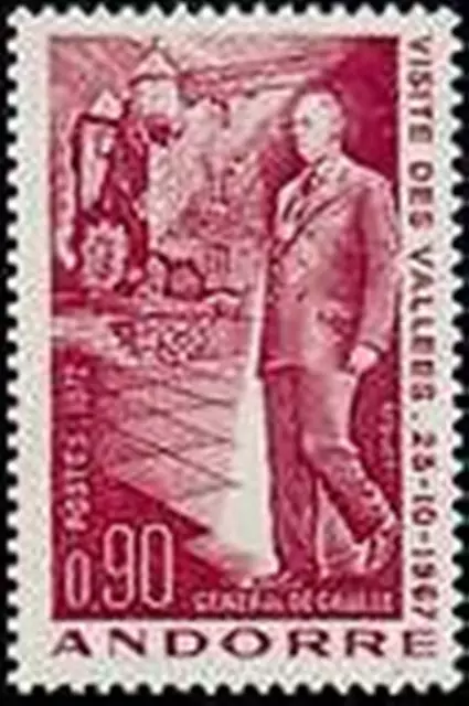 ANDORRE FRANCAIS STAMP TIMBRE YVERT N° 225 " GENERAL DE GAULLE 90c" NEUF xx LUXE