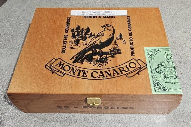 Monte Canario Wooden Cigar Box Marcos Miguel  Spain Canary Islands