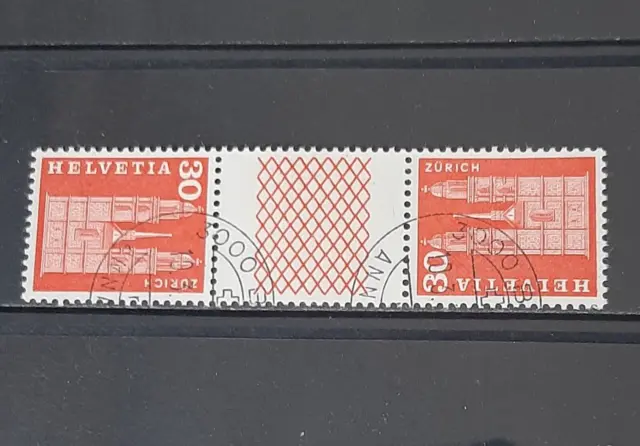 Einzelmarke Schweiz gestempelt, Zusammendruck aus MH Mi. Nr. 701, TOP